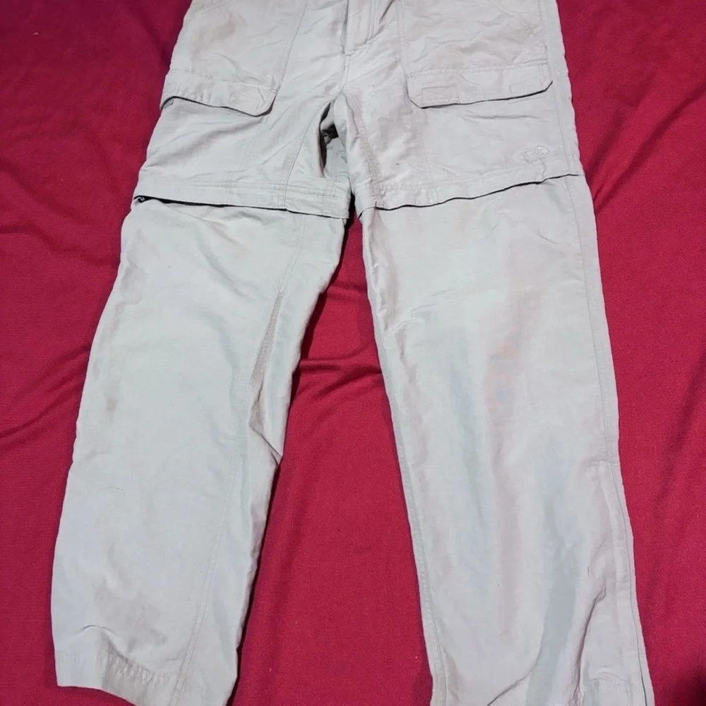 The North Face Pants Mens Large Beige Nylon Cargo Convertible Belted Hiking